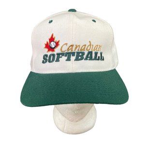 Canadian Softball National Snapback Hat AJM Wool Blend Navy Blue NWOT